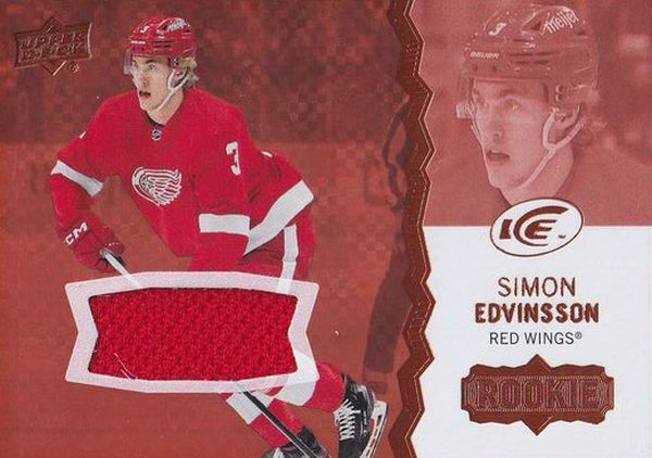 jersey RC karta SIMON EDVINSSON 23-24 UD Ice Jersey Rookie číslo 143